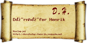 Dörnhöfer Henrik névjegykártya